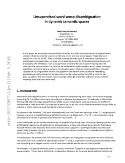 Unsupervised word sense disambiguation in dynamic semantic spaces