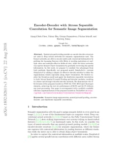 Encoder-Decoder with Atrous Separable Convolution for Semantic Image
  Segmentation