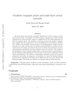 Gradient conjugate priors and multi-layer neural networks