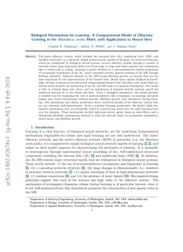 Biological Mechanisms for Learning: A Computational Model of Olfactory
  Learning in the Manduca sexta Moth, with Applications to Neural Nets