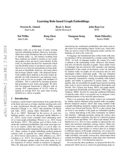 Learning Role-based Graph Embeddings