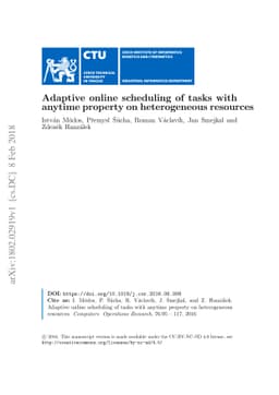 Adaptive online scheduling of tasks with anytime property on
  heterogeneous resources