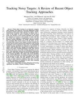 Tracking Noisy Targets: A Review of Recent Object Tracking Approaches