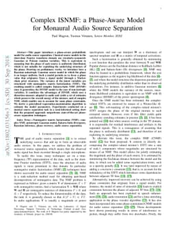 Complex ISNMF: a Phase-Aware Model for Monaural Audio Source Separation