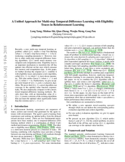 A Unified Approach for Multi-step Temporal-Difference Learning with
  Eligibility Traces in Reinforcement Learning