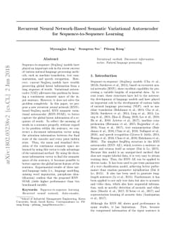 Recurrent Neural Network-Based Semantic Variational Autoencoder for
  Sequence-to-Sequence Learning