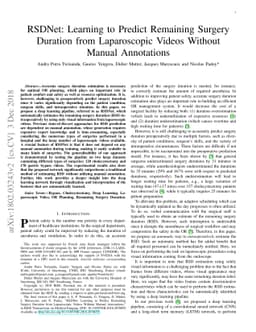 RSDNet: Learning to Predict Remaining Surgery Duration from Laparoscopic
  Videos Without Manual Annotations