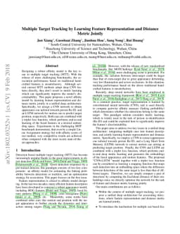 Multiple Target Tracking by Learning Feature Representation and Distance
  Metric Jointly