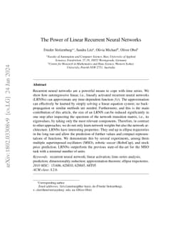 The Power of Linear Recurrent Neural Networks