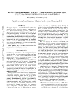 Generative ScatterNet Hybrid Deep Learning (G-SHDL) Network with
  Structural Priors for Semantic Image Segmentation