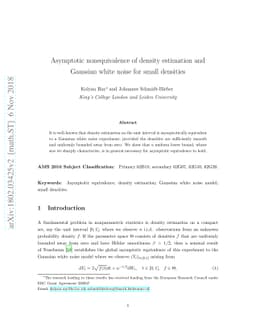 Asymptotic nonequivalence of density estimation and Gaussian white noise
  for small densities