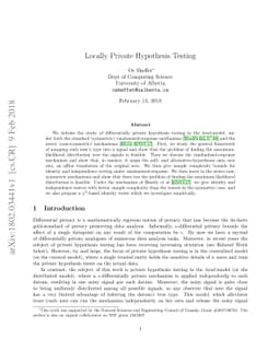 Locally Private Hypothesis Testing