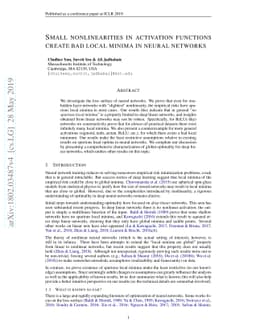 Small nonlinearities in activation functions create bad local minima in
  neural networks