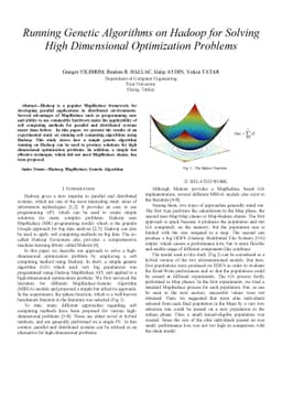 Running genetic algorithms on Hadoop for solving high dimensional
  optimization problems