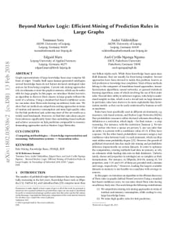 Beyond Markov Logic: Efficient Mining of Prediction Rules in Large
  Graphs