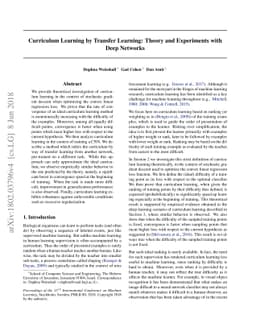 Curriculum Learning by Transfer Learning: Theory and Experiments with
  Deep Networks