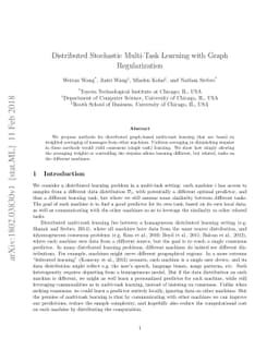 Distributed Stochastic Multi-Task Learning with Graph Regularization