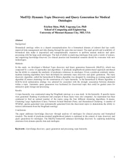 MedTQ: Dynamic Topic Discovery and Query Generation for Medical
  Ontologies