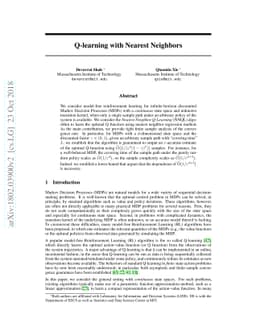 Q-learning with Nearest Neighbors