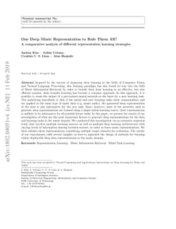 One Deep Music Representation to Rule Them All? : A comparative analysis
  of different representation learning strategies