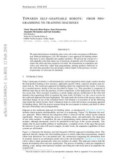 Towards self-adaptable robots: from programming to training machines
