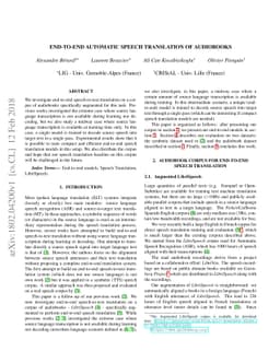 End-to-End Automatic Speech Translation of Audiobooks