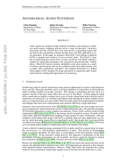 Adversarial Audio Synthesis