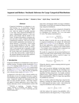 Augment and Reduce: Stochastic Inference for Large Categorical
  Distributions