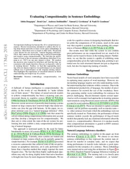 Evaluating Compositionality in Sentence Embeddings
