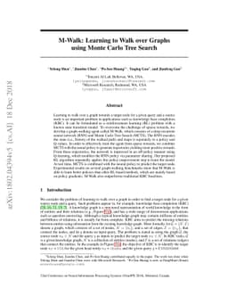 M-Walk: Learning to Walk over Graphs using Monte Carlo Tree Search