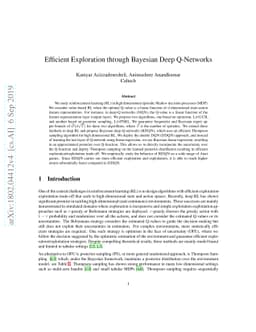 Efficient Exploration through Bayesian Deep Q-Networks