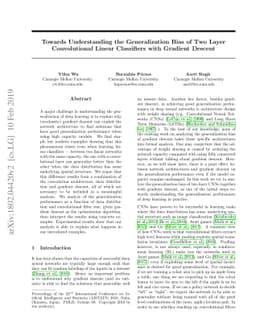 Towards Understanding the Generalization Bias of Two Layer Convolutional
  Linear Classifiers with Gradient Descent