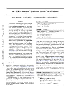 signSGD: Compressed Optimisation for Non-Convex Problems
