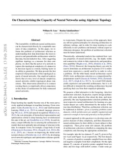 On Characterizing the Capacity of Neural Networks using Algebraic
  Topology