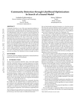 Community Detection through Likelihood Optimization: In Search of a
  Sound Model