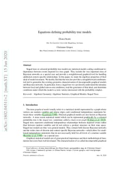 Equations defining probability tree models
