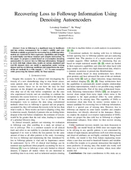 Recovering Loss to Followup Information Using Denoising Autoencoders