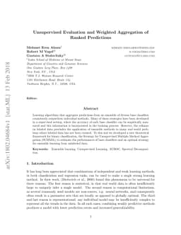 Unsupervised Evaluation and Weighted Aggregation of Ranked Predictions