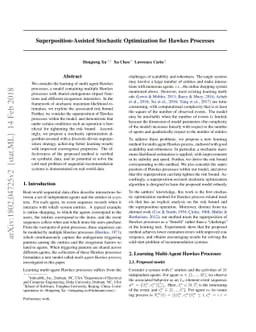 Superposition-Assisted Stochastic Optimization for Hawkes Processes