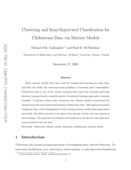 Clustering and Semi-Supervised Classification for Clickstream Data via
  Mixture Models