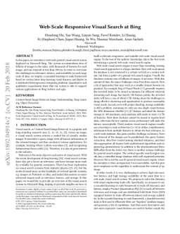 Web-Scale Responsive Visual Search at Bing