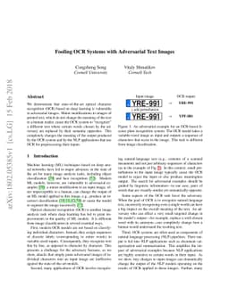 Fooling OCR Systems with Adversarial Text Images