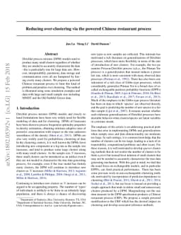 Reducing over-clustering via the powered Chinese restaurant process