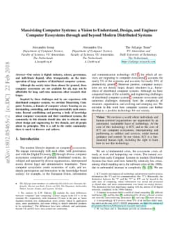 Massivizing Computer Systems: a Vision to Understand, Design, and
  Engineer Computer Ecosystems through and beyond Modern Distributed Systems