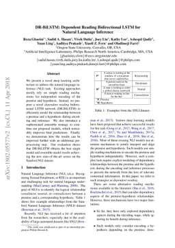 DR-BiLSTM: Dependent Reading Bidirectional LSTM for Natural Language
  Inference