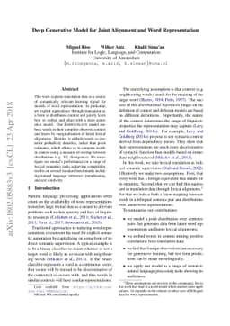 Deep Generative Model for Joint Alignment and Word Representation