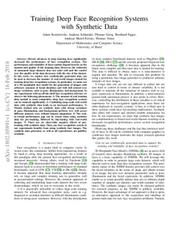 Training Deep Face Recognition Systems with Synthetic Data