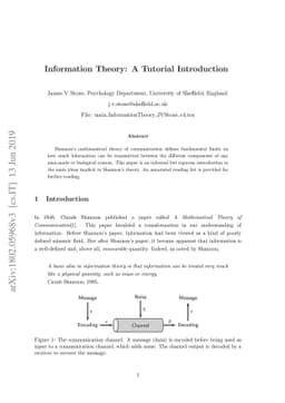 Information Theory: A Tutorial Introduction