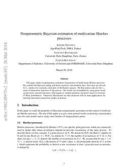 Nonparametric Bayesian estimation of multivariate Hawkes processes