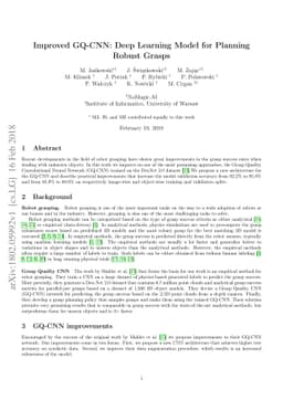 Improved GQ-CNN: Deep Learning Model for Planning Robust Grasps